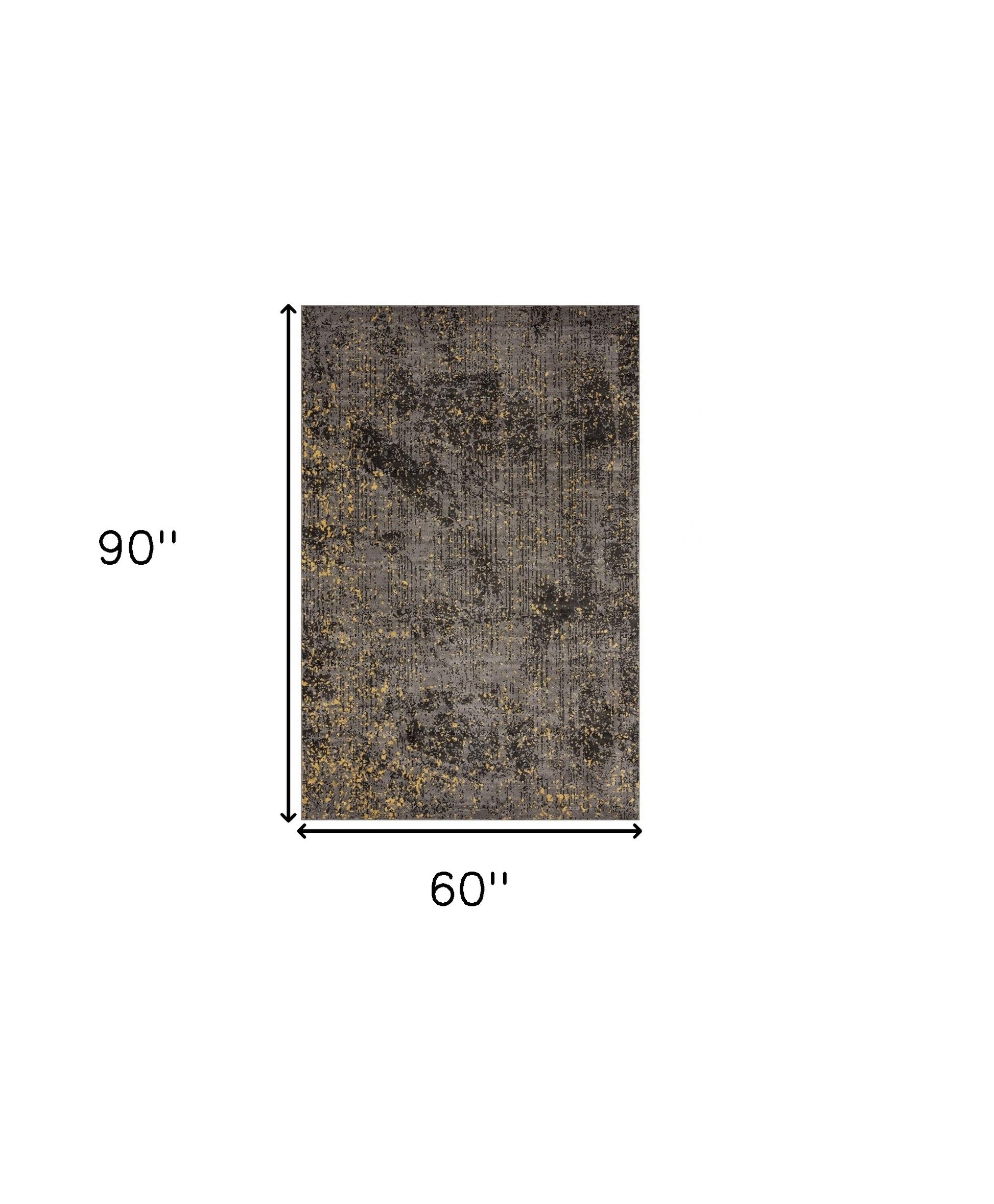 5' X 8' Gray and Yellow Abstract Sprinkle Area Rug-Area Rugs-DECOROLALA