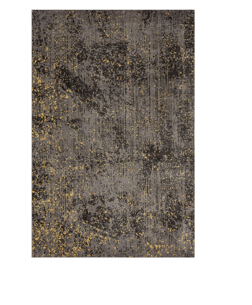 5' X 8' Gray and Yellow Abstract Sprinkle Area Rug-Area Rugs-DECOROLALA