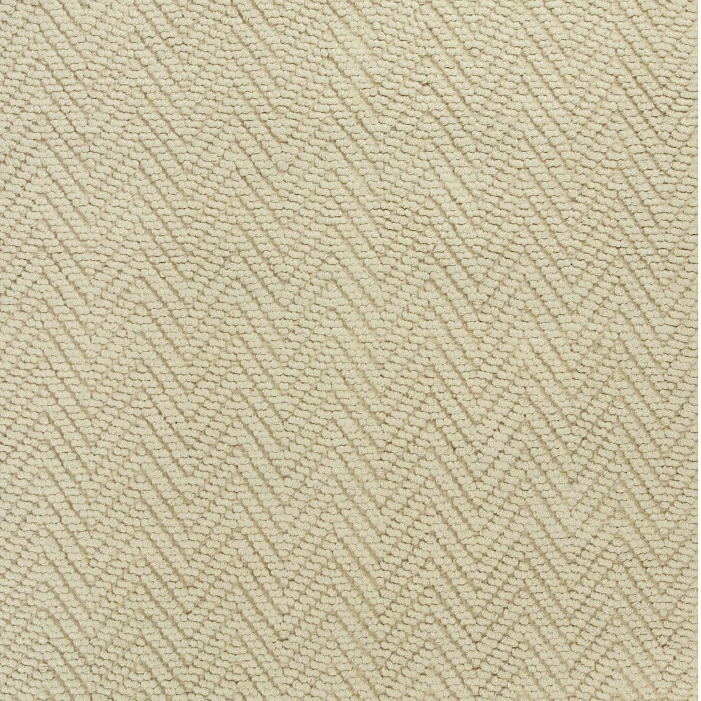 5' X 8' Ivory And Beige Jute Chevron Hand Woven Area Rug-Area Rugs-DECOROLALA