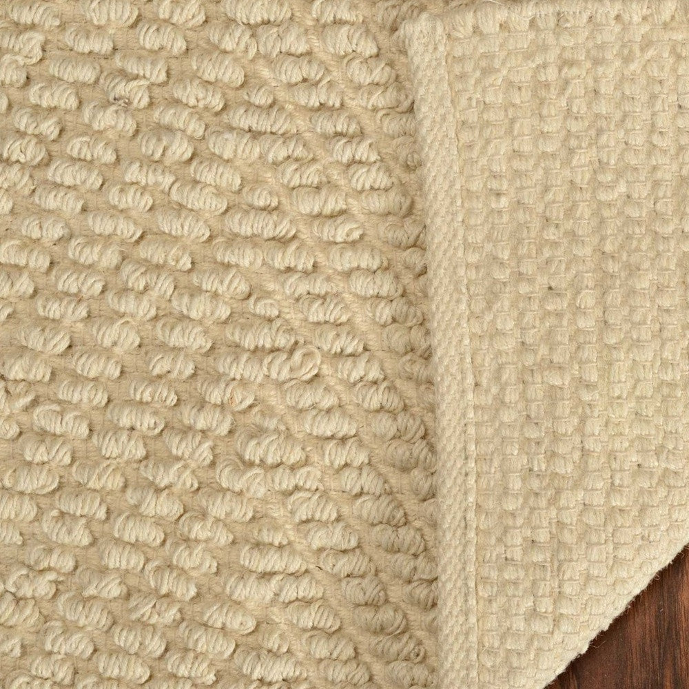 5' X 8' Ivory And Beige Jute Chevron Hand Woven Area Rug-Area Rugs-DECOROLALA