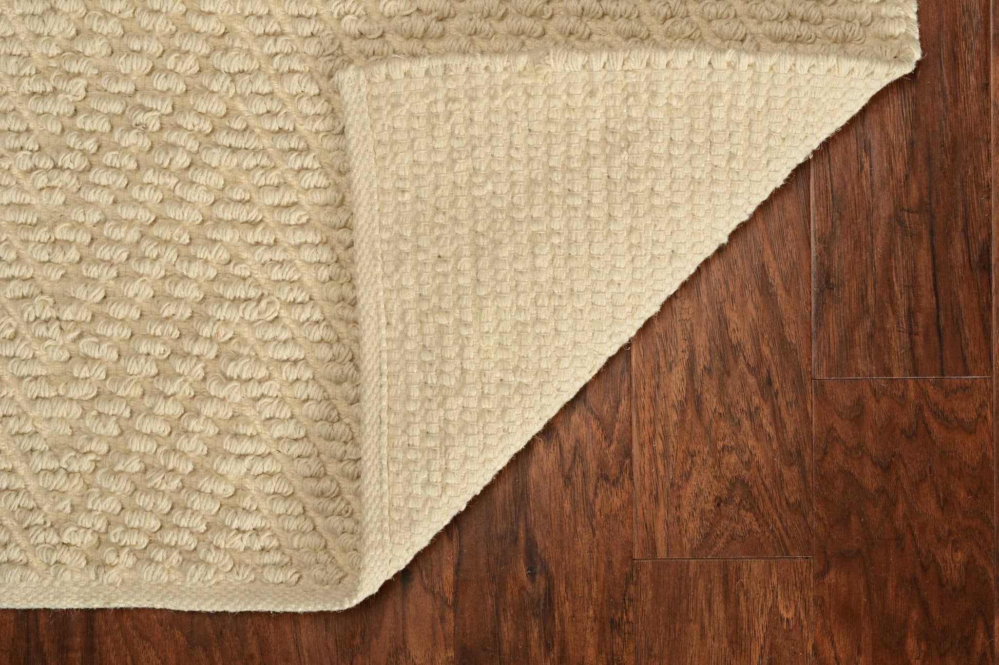5' X 8' Ivory And Beige Jute Chevron Hand Woven Area Rug-Area Rugs-DECOROLALA