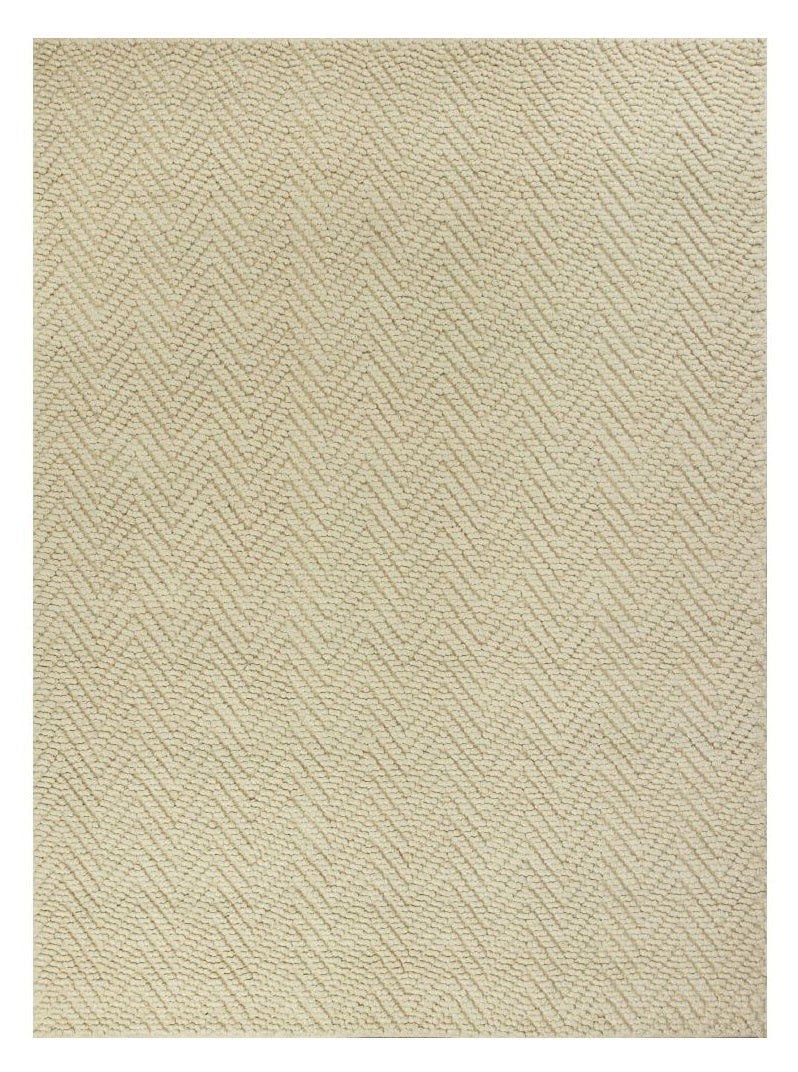 5' X 8' Ivory And Beige Jute Chevron Hand Woven Area Rug-Area Rugs-DECOROLALA