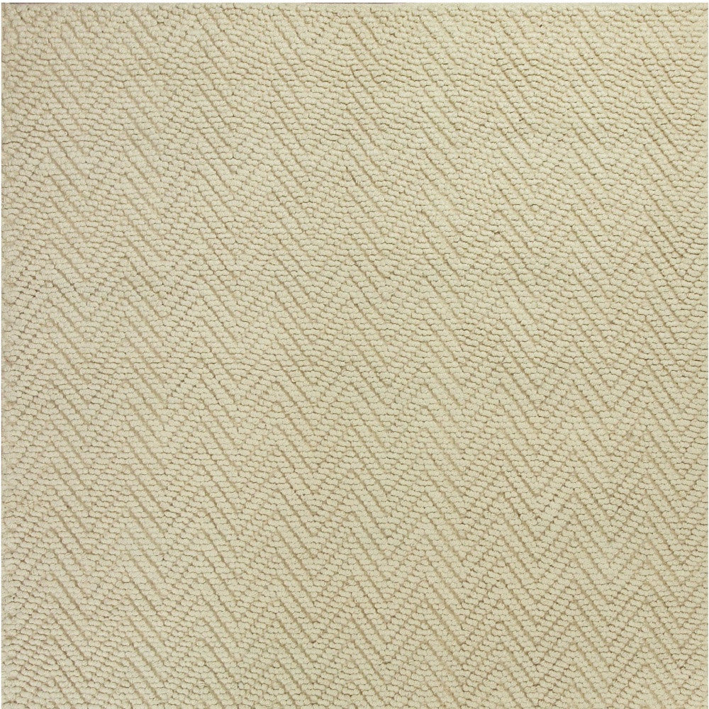 5' X 8' Ivory And Beige Jute Chevron Hand Woven Area Rug-Area Rugs-DECOROLALA