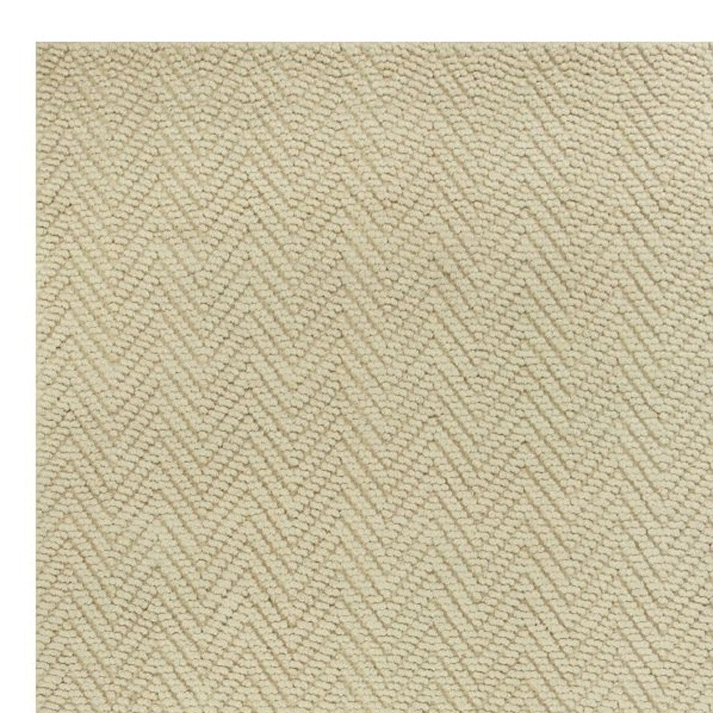 5' X 8' Ivory And Beige Jute Chevron Hand Woven Area Rug-Area Rugs-DECOROLALA