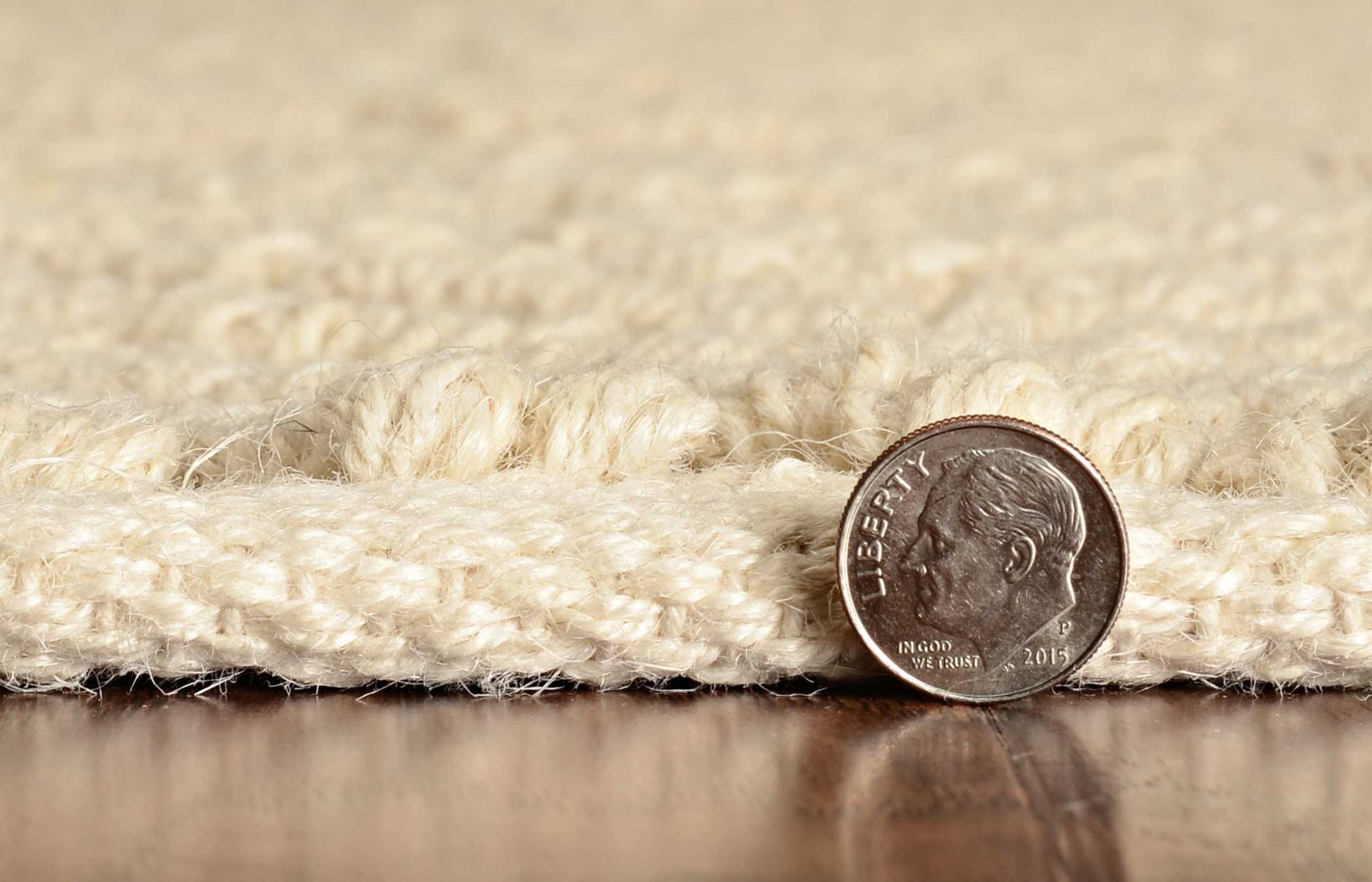 5' X 8' Ivory And Beige Jute Chevron Hand Woven Area Rug-Area Rugs-DECOROLALA