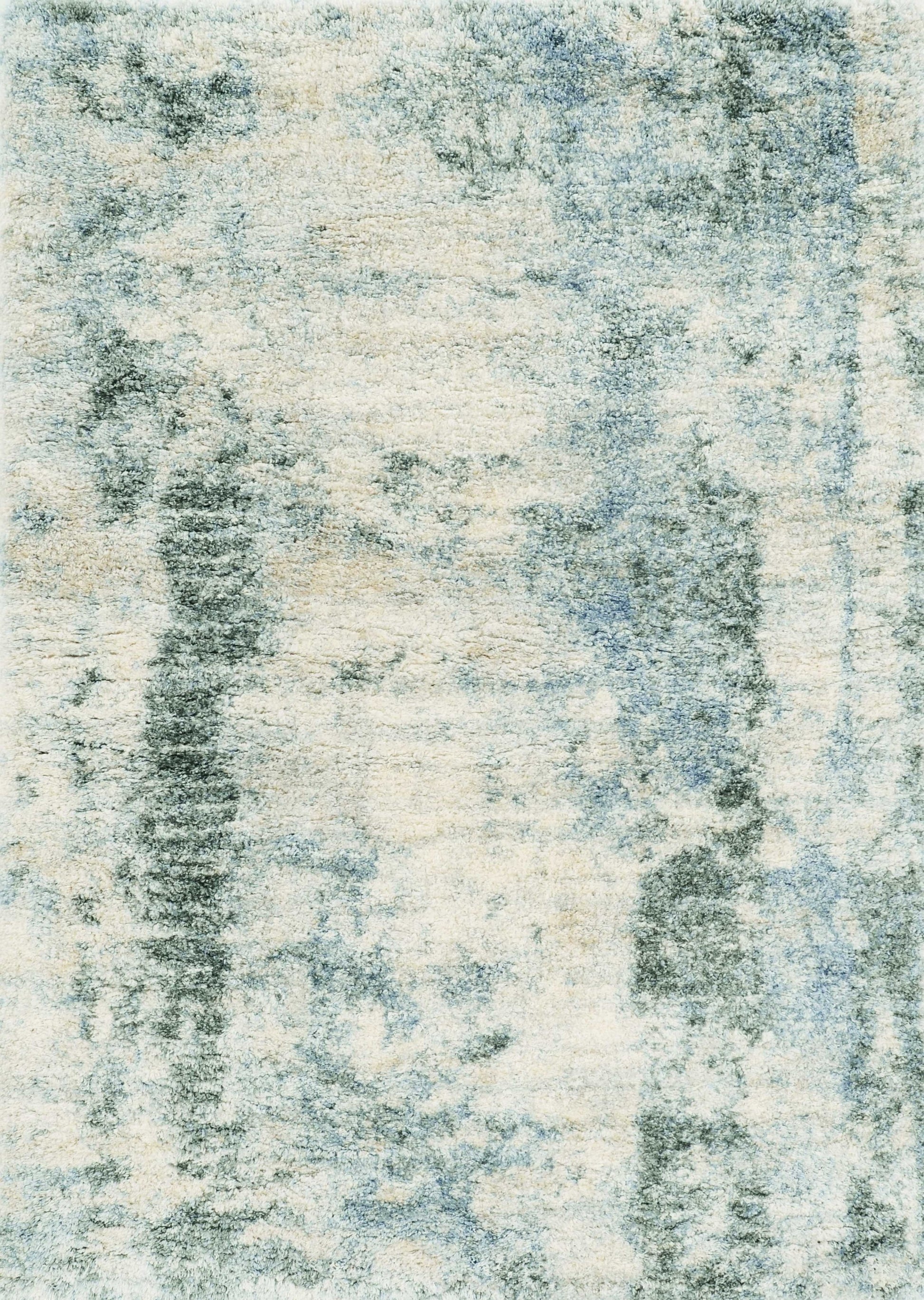 5' X 8' Ivory And Blue Abstract Area Rug-Area Rugs-DECOROLALA