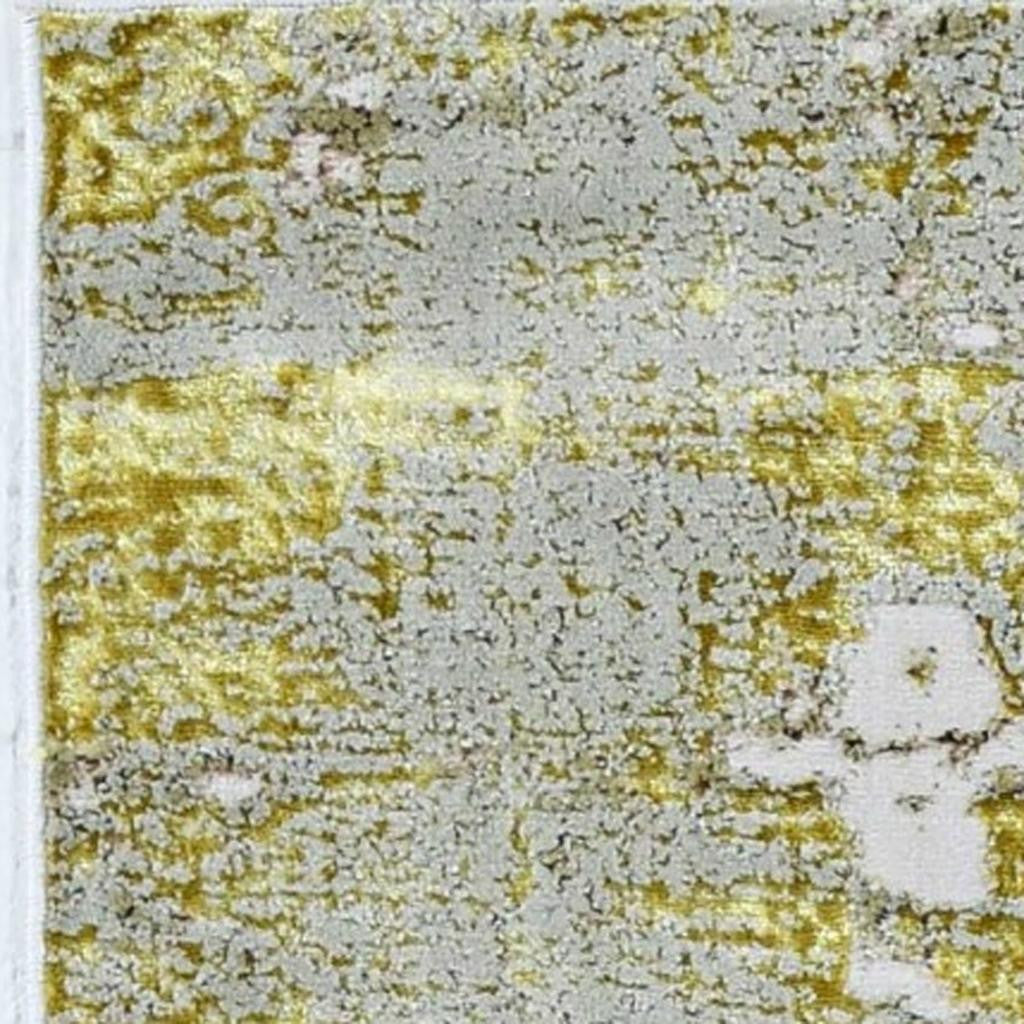 5' X 8' Ivory And Gold Abstract Area Rug-Area Rugs-DECOROLALA