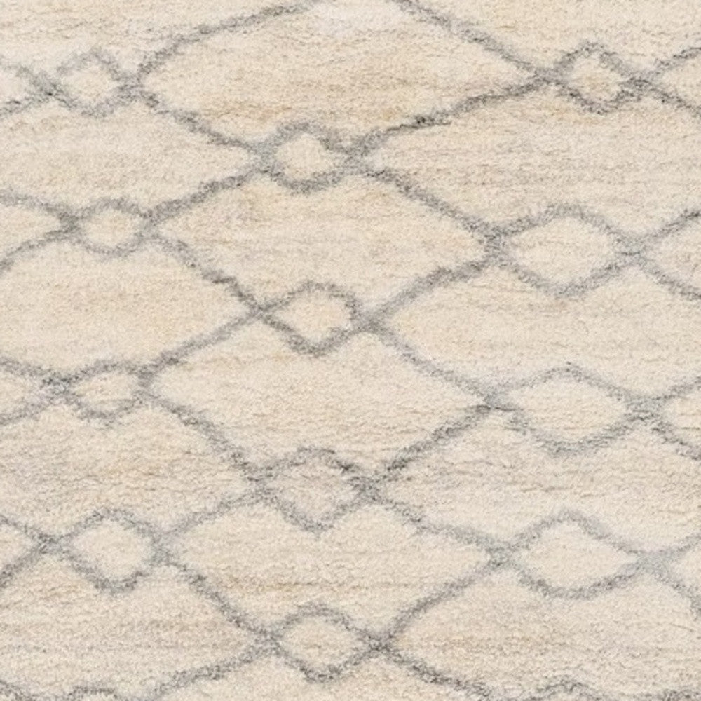 5' X 8' Ivory And Gray Chain Area Rug-Area Rugs-DECOROLALA