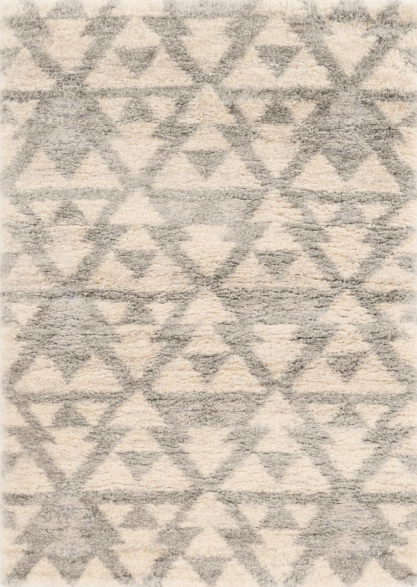 5' X 8' Ivory And Gray Geometric Area Rug-Area Rugs-DECOROLALA