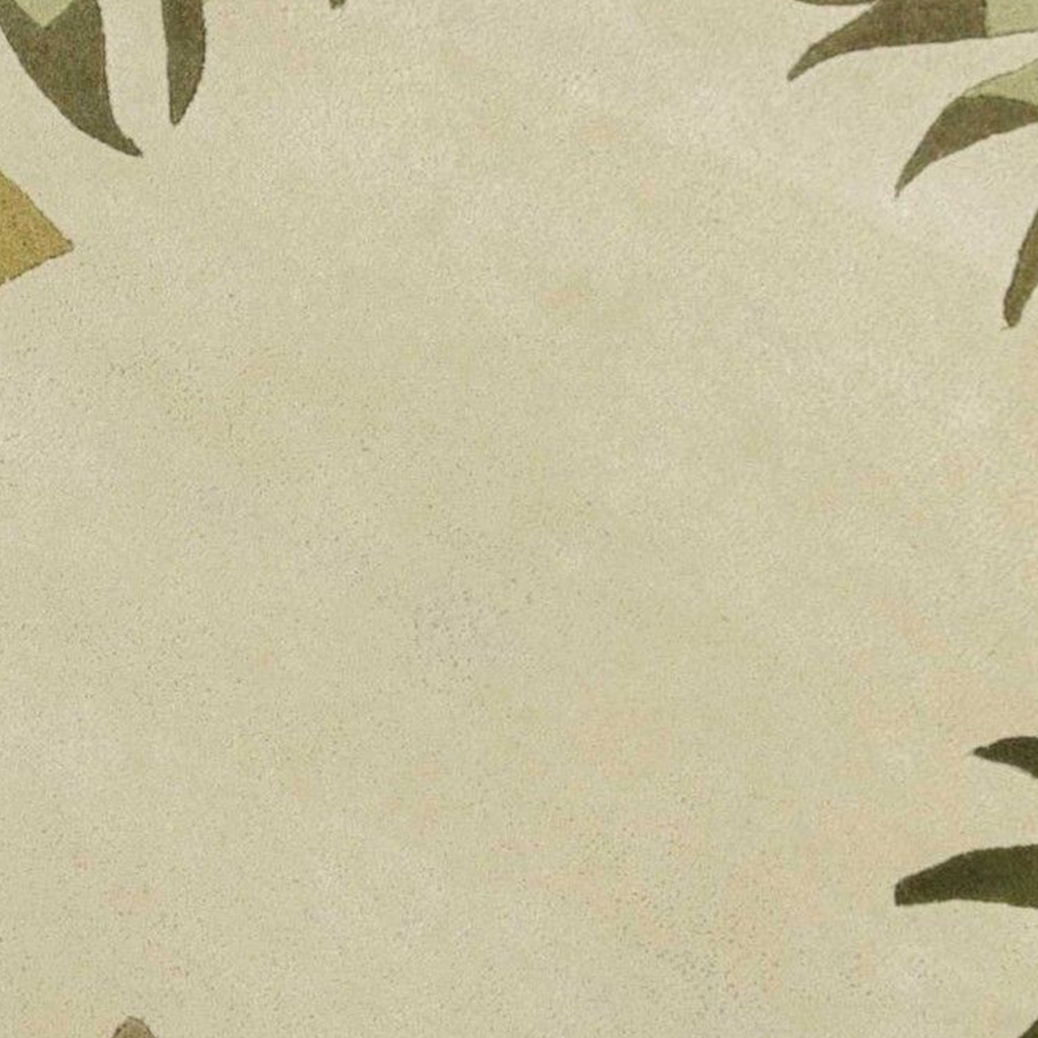 5' X 8' Ivory And Green Wool Botanical Leaves Hand Tufted Area Rug-Area Rugs-DECOROLALA