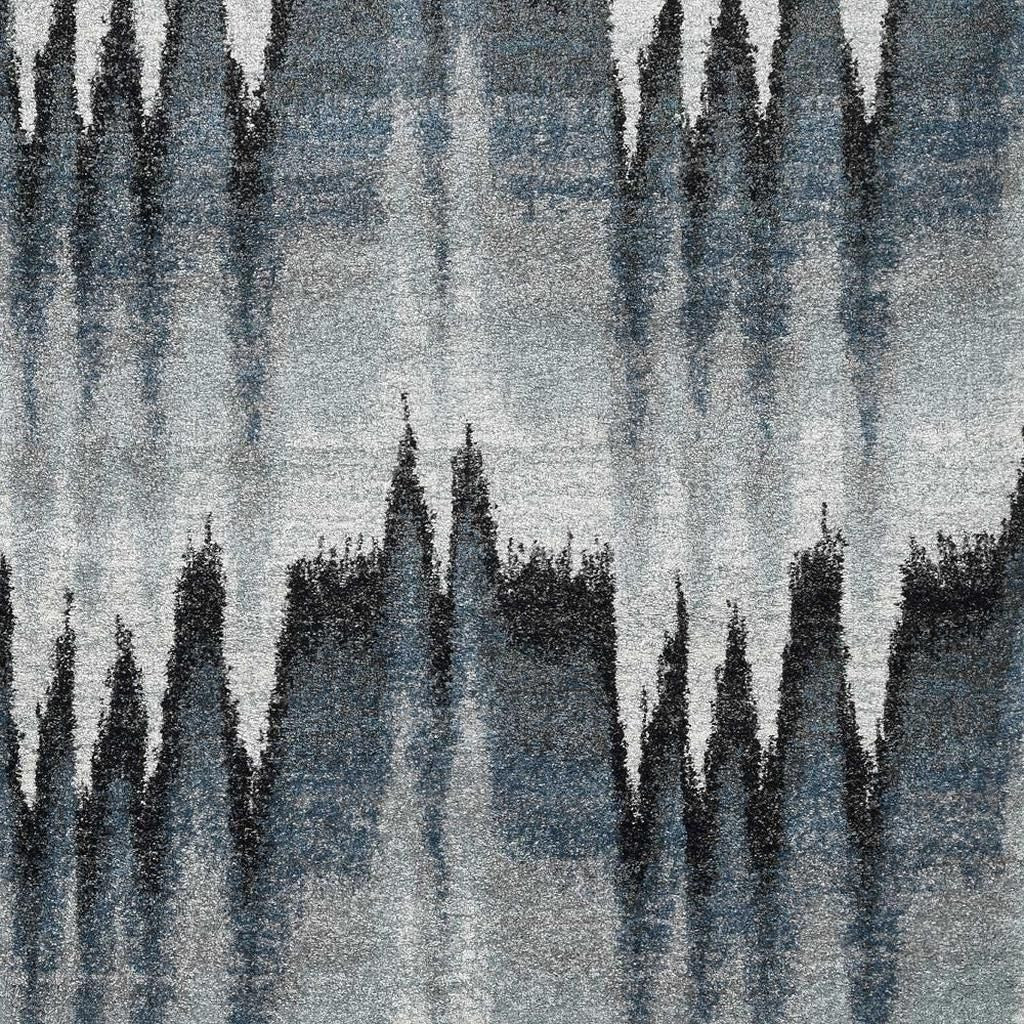 5' X 8' Ivory Blue And Gray Abstract Area Rug-Area Rugs-DECOROLALA