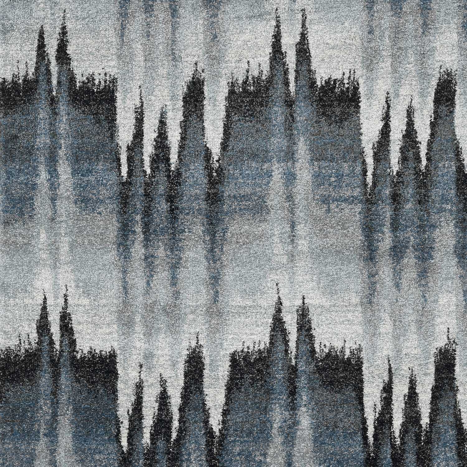 5' X 8' Ivory Blue And Gray Abstract Area Rug-Area Rugs-DECOROLALA