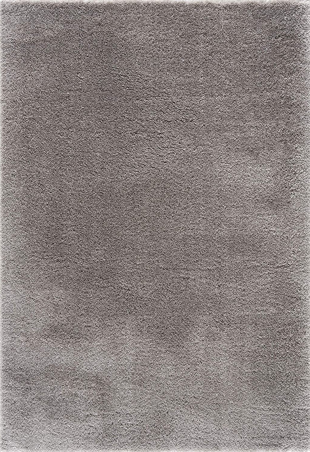 5' X 8' Ivory Modern Solid Shag Area Rug-Area Rugs-DECOROLALA