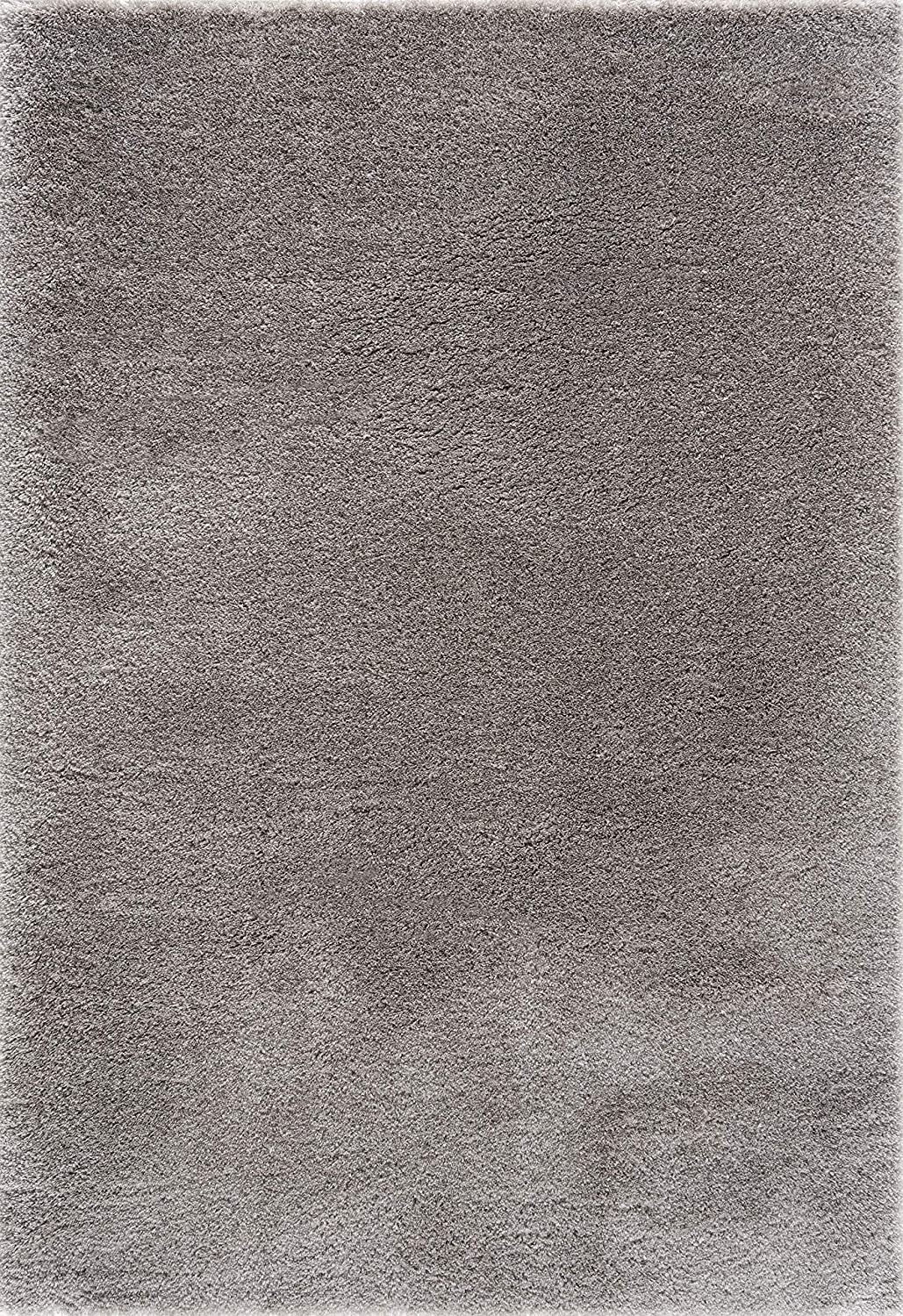 5' X 8' Ivory Modern Solid Shag Area Rug-Area Rugs-DECOROLALA