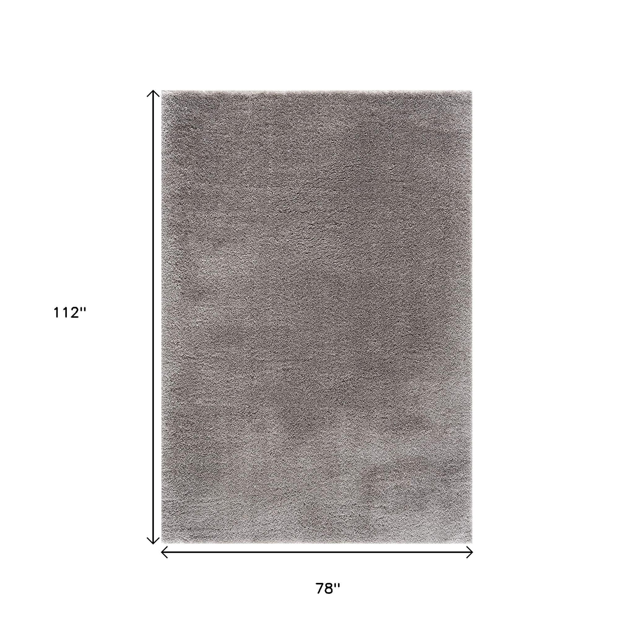 5' X 8' Ivory Modern Solid Shag Area Rug-Area Rugs-DECOROLALA