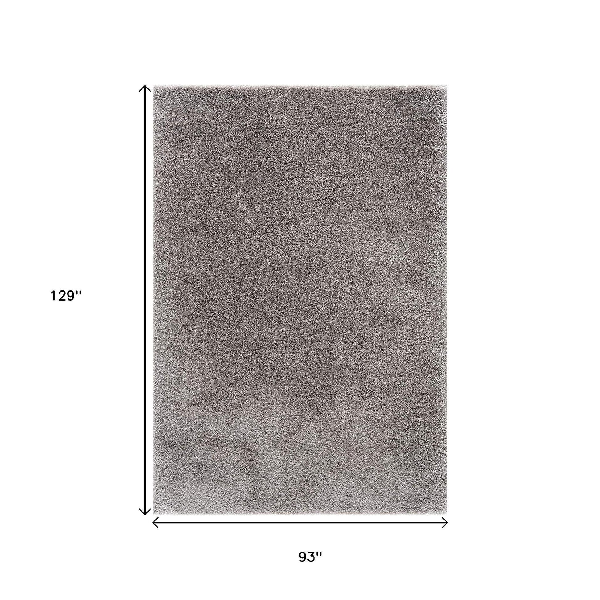 5' X 8' Ivory Modern Solid Shag Area Rug-Area Rugs-DECOROLALA