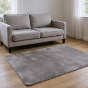 5' X 8' Ivory Modern Solid Shag Area Rug-Area Rugs-DECOROLALA