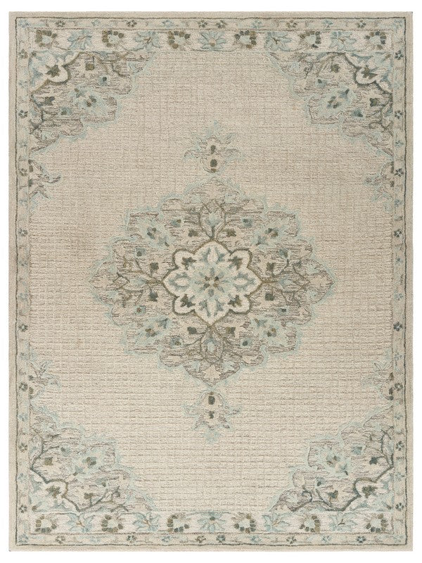 5' X 8' Ivory Wool Handmade Area Rug-Area Rugs-DECOROLALA