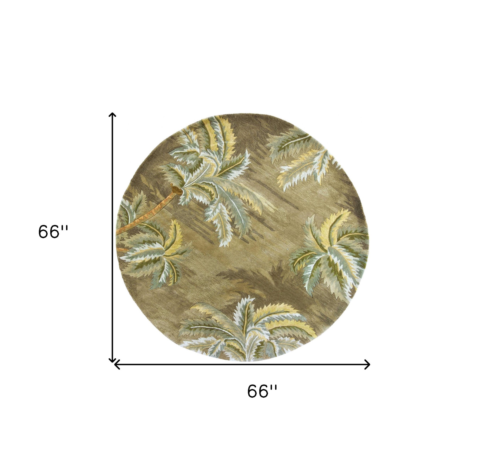 5' X 8' Moss Green And Yellow Wool Tropical Botanical Hand Tufted Area Rug-Area Rugs-DECOROLALA