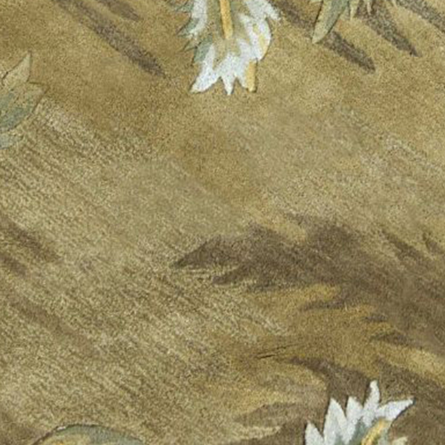 5' X 8' Moss Green And Yellow Wool Tropical Botanical Hand Tufted Area Rug-Area Rugs-DECOROLALA