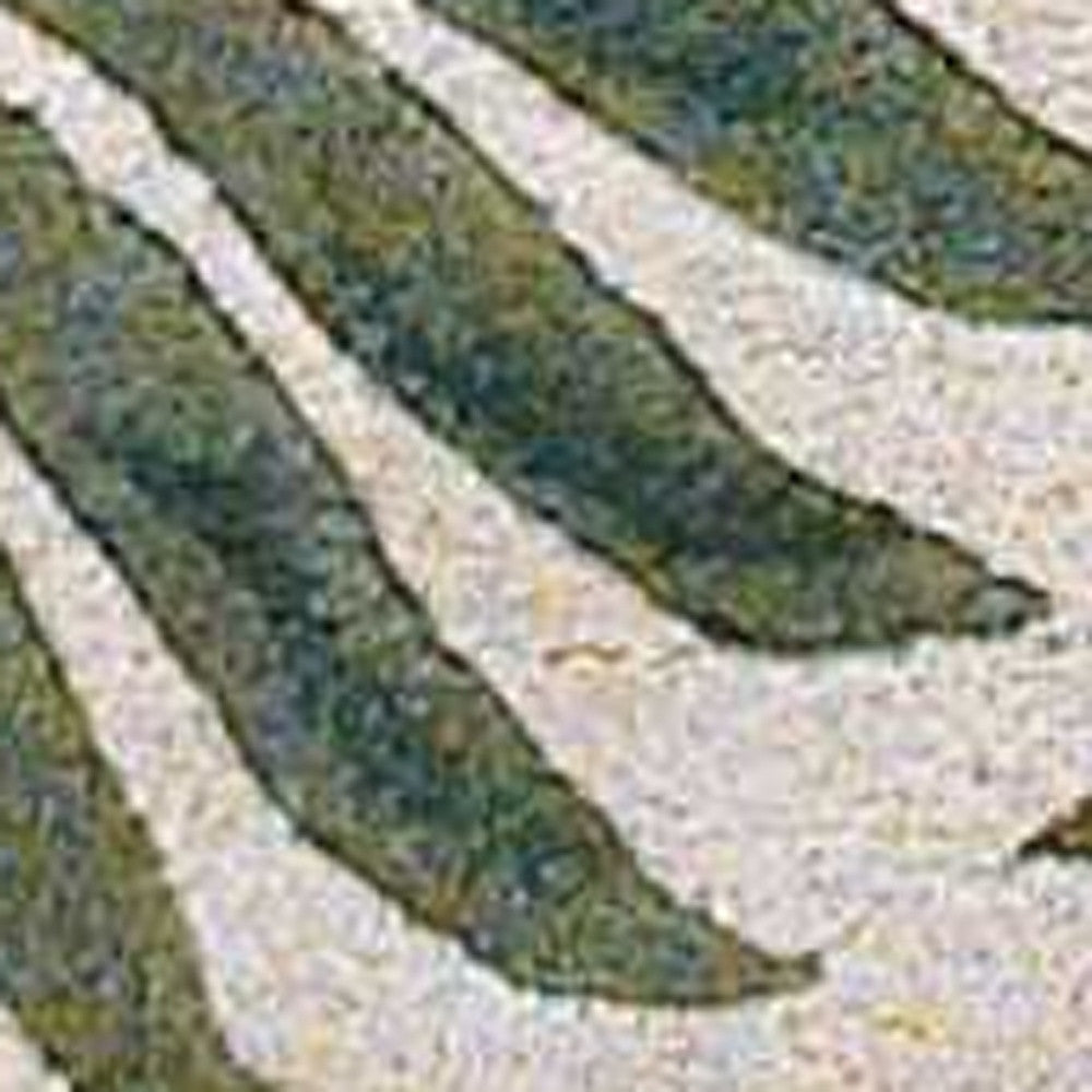 5' X 8' Natural Green And Brown Wool Botanical Leaves Hand Tufted Area Rug-Area Rugs-DECOROLALA