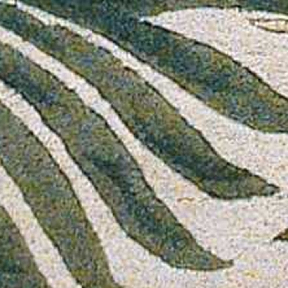 5' X 8' Natural Green And Brown Wool Botanical Leaves Hand Tufted Area Rug-Area Rugs-DECOROLALA