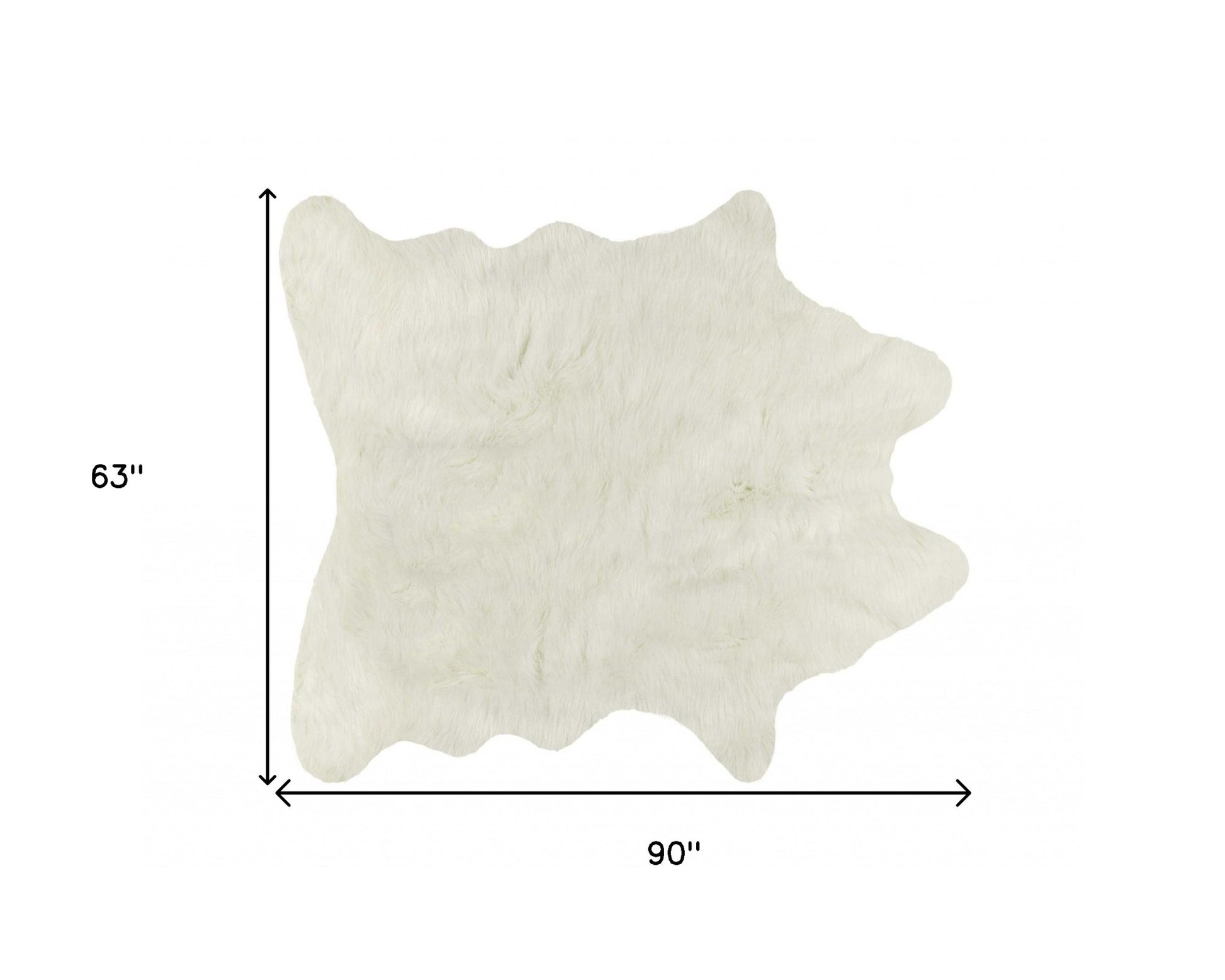 5' X 8' Off White Faux Fur Hand Knotted Washable Area Rug-Area Rugs-DECOROLALA