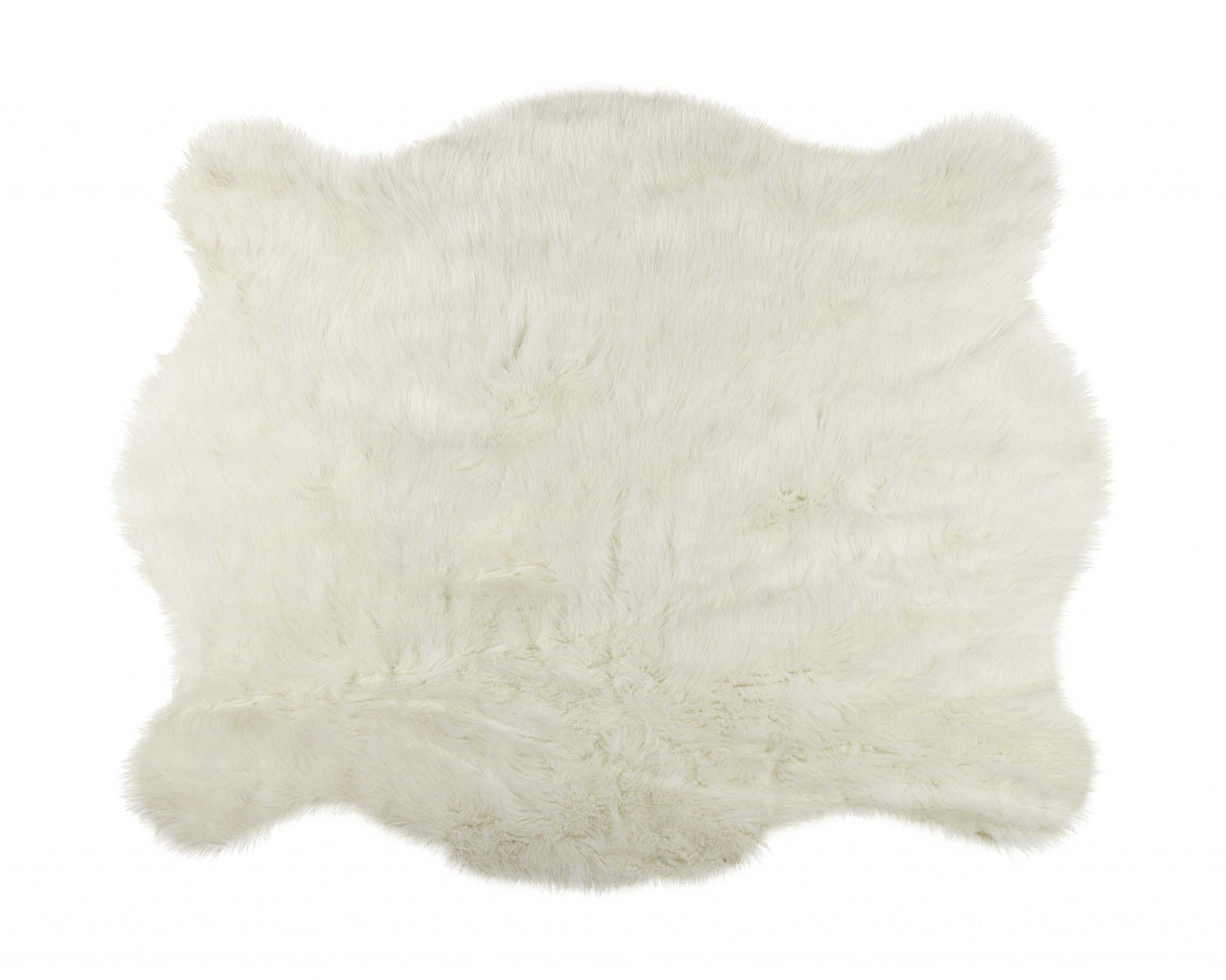 5' X 8' Polar Bear Off White Faux Hide Area Rug-Area Rugs-DECOROLALA