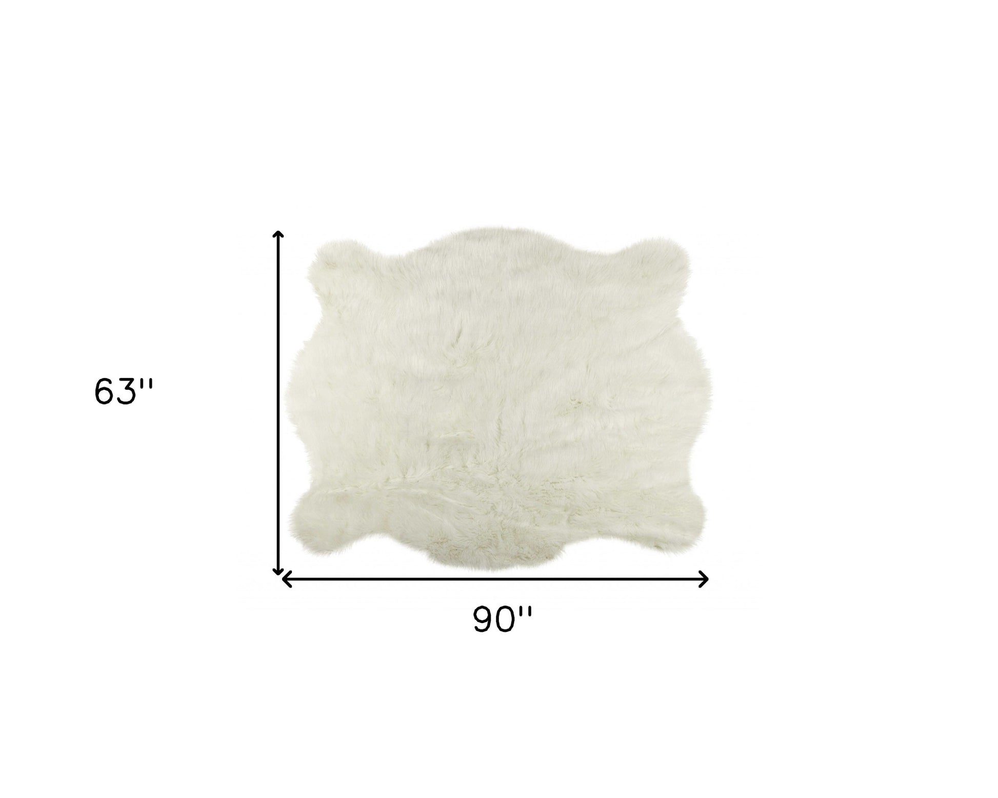 5' X 8' Polar Bear Off White Faux Hide Area Rug-Area Rugs-DECOROLALA