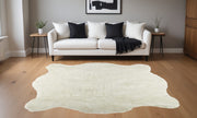 5' X 8' Polar Bear Off White Faux Hide Area Rug-Area Rugs-DECOROLALA