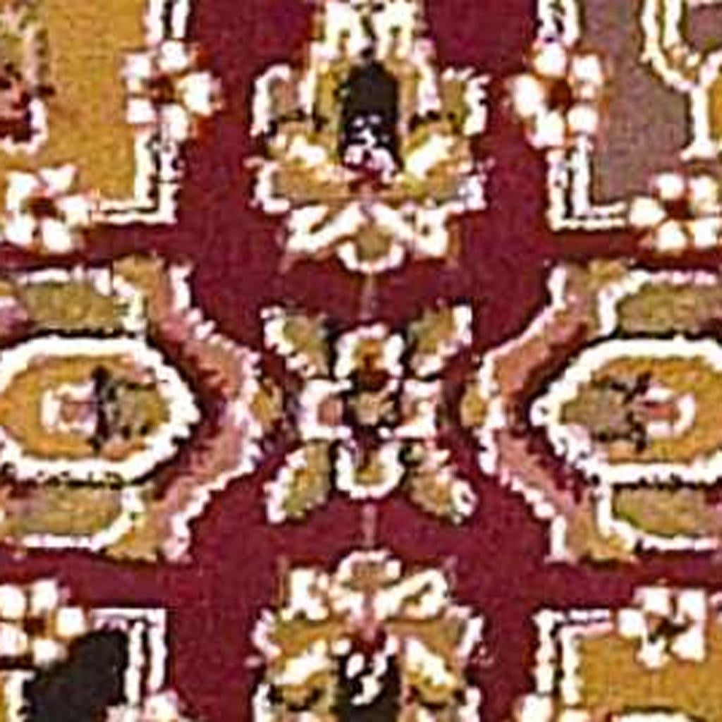 5' X 8' Red Orange And Black Quatrefoil Area Rug-Area Rugs-DECOROLALA