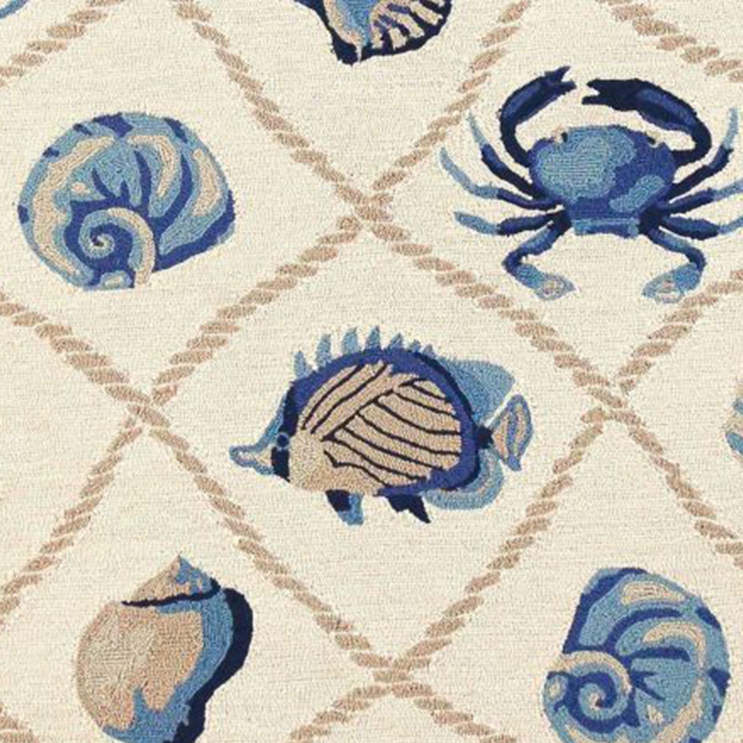 5' X 8' Sand Abstract Indoor Outdoor Area Rug-Outdoor Rugs-DECOROLALA