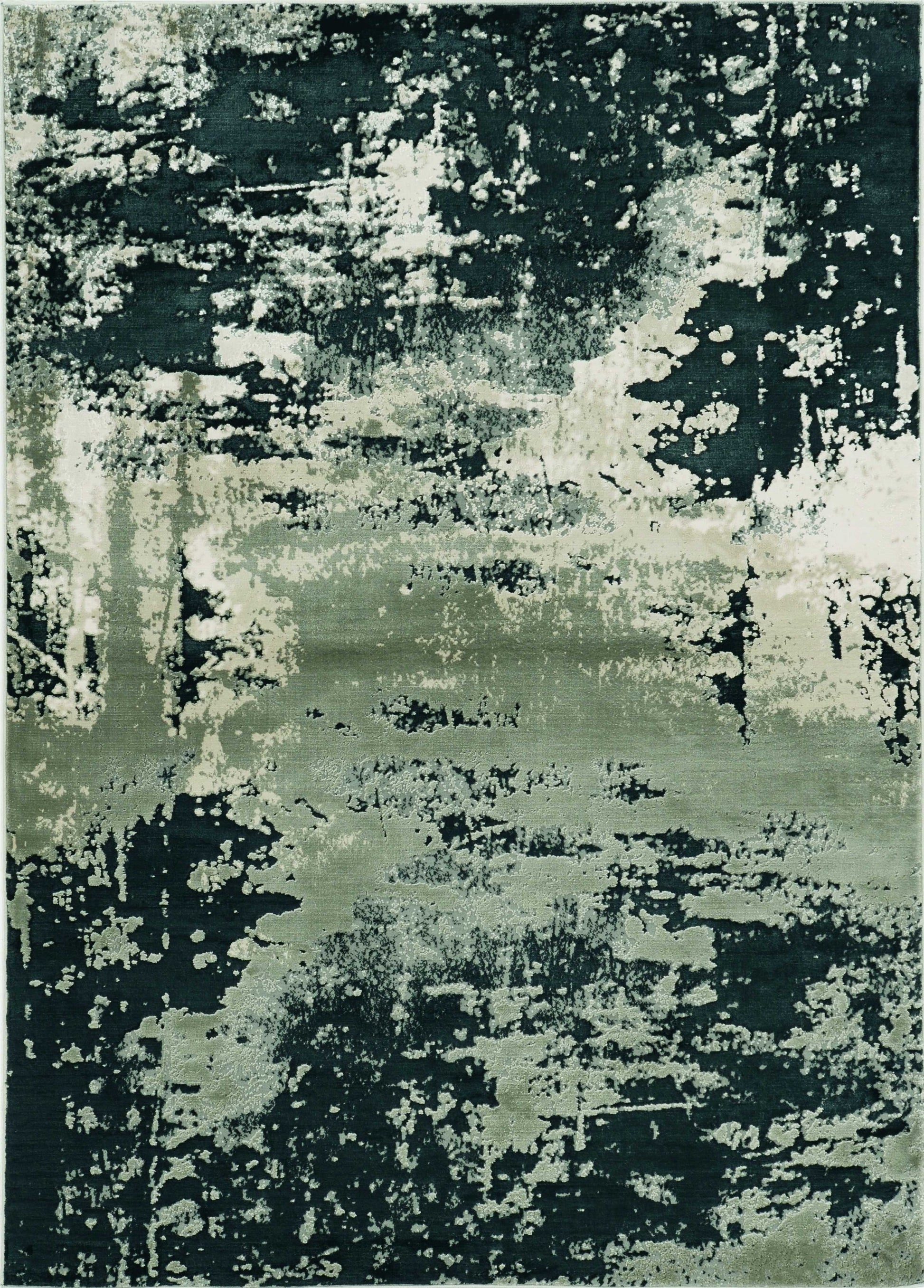 5' X 8' Silver And Charcoal Abstract Area Rug-Area Rugs-DECOROLALA