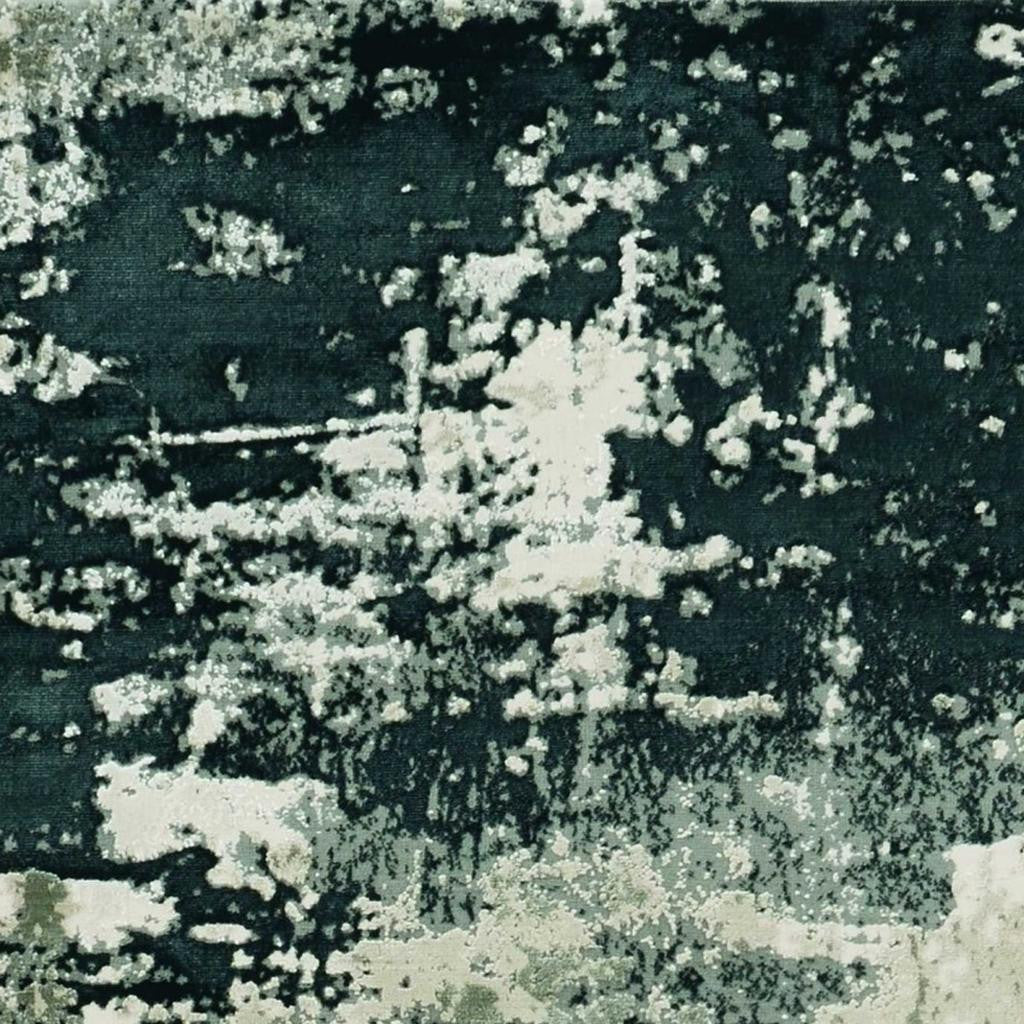 5' X 8' Silver And Charcoal Abstract Area Rug-Area Rugs-DECOROLALA