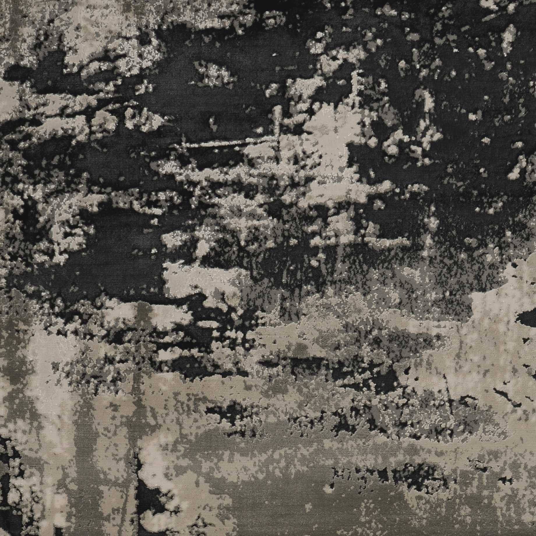 5' X 8' Silver And Charcoal Abstract Area Rug-Area Rugs-DECOROLALA