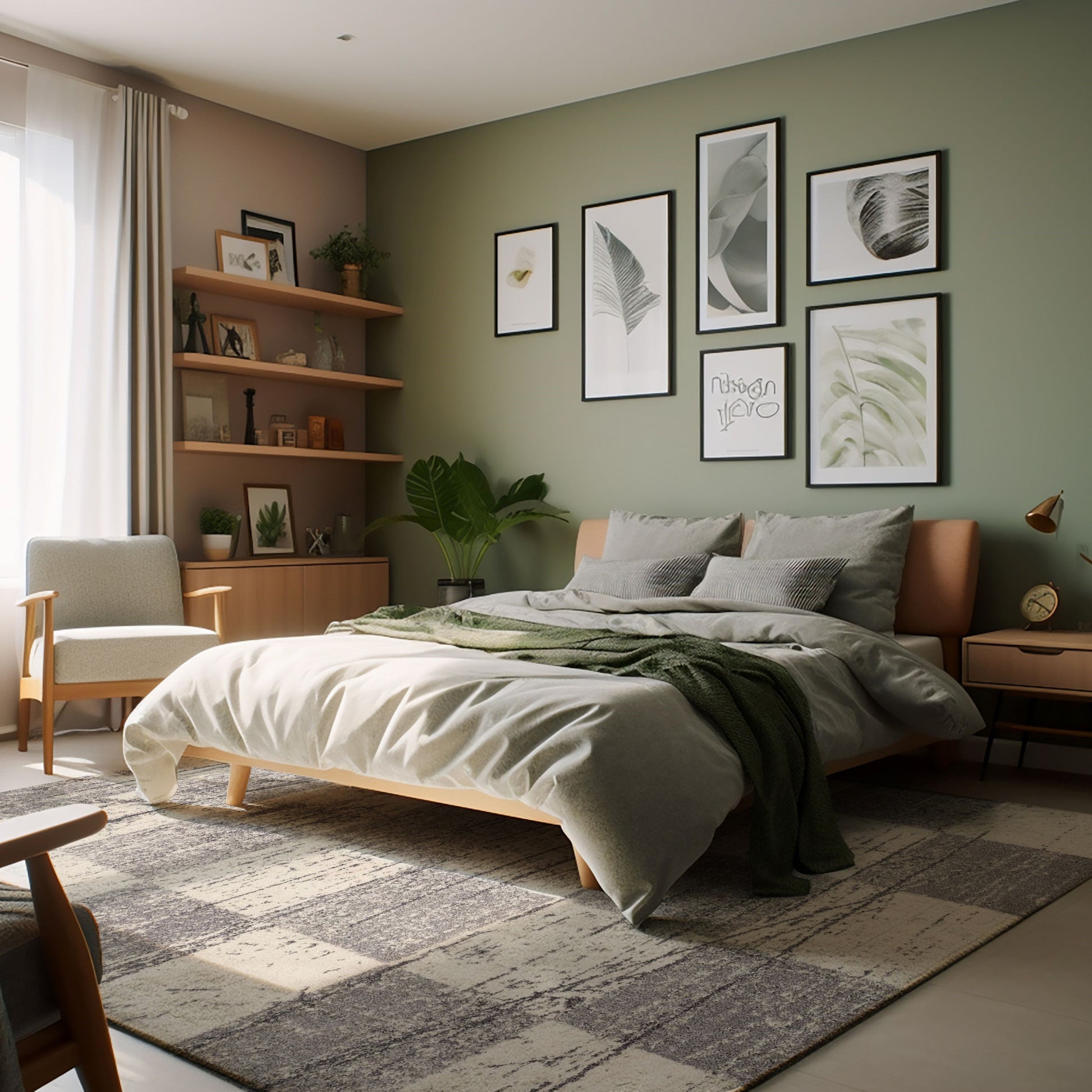 5' X 8' White And Gray Checkered Area Rug-Area Rugs-DECOROLALA