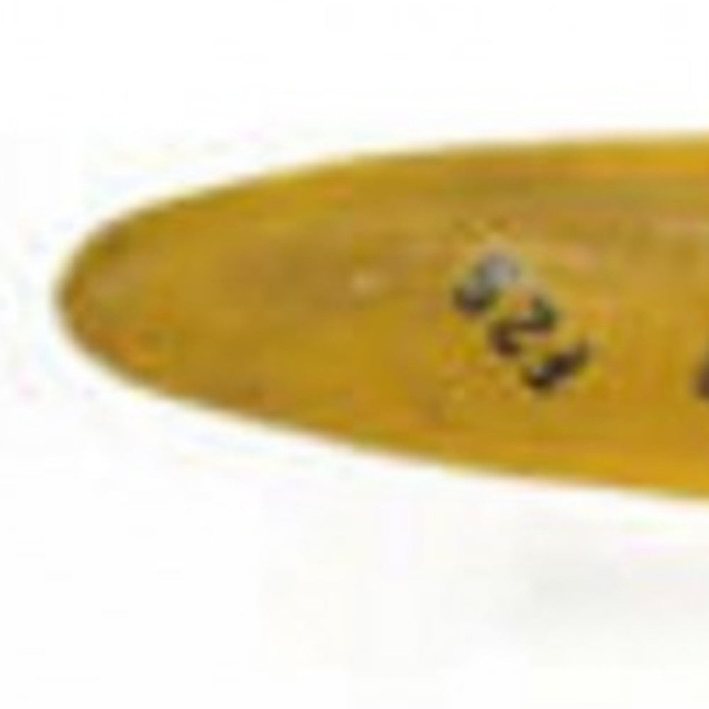 5" Yellow and Black Metal Hand Painted Figurine Tabletop Sculpture-Sculptures-DECOROLALA