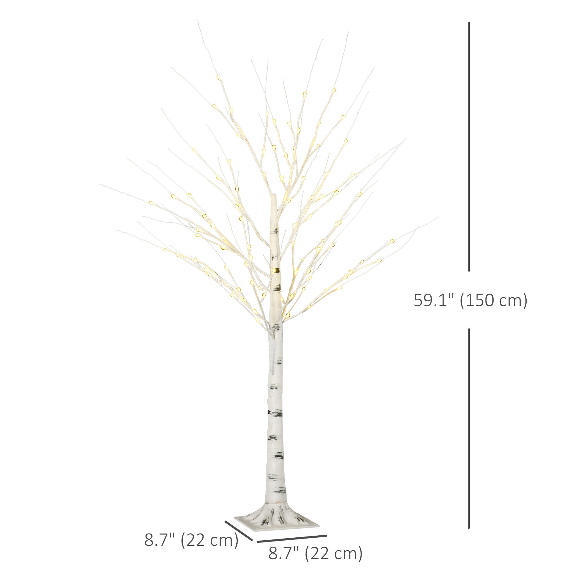 5 ft Artificial Birch Tree - 96 Warm White LED Lights-Home Furnishings > Holiday & Seasonal > Christmas Decorations > Artificial Tree Light-DECOROLALA