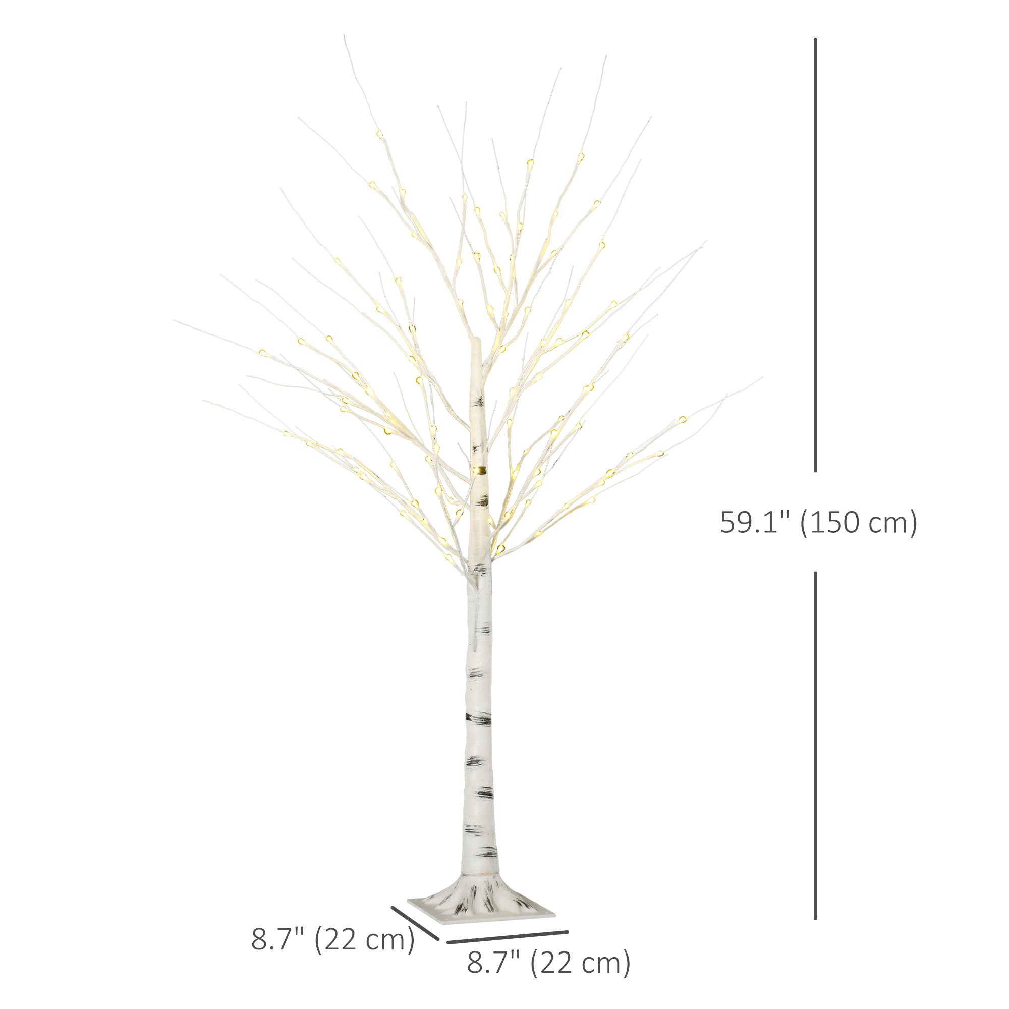 5 ft Artificial Birch Tree - 96 Warm White LED Lights-Home Furnishings > Holiday & Seasonal > Christmas Decorations > Artificial Tree Light-DECOROLALA