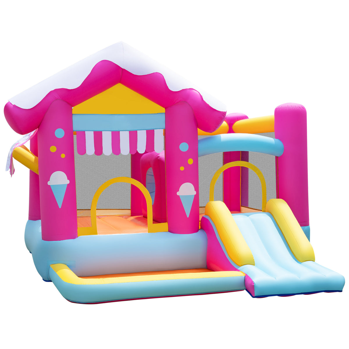 Château gonflable 5-en-1 avec tunnel pour enfants de 3 à 12 ans