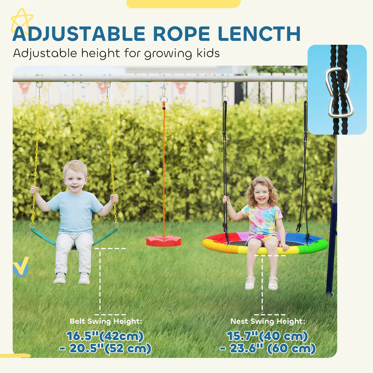 5-in-1 Kids Swing Set with Slide and Swings - 770lbs Capacity-Toys & Games > Kids Outdoor Play > Gym Sets & Swings-DECOROLALA