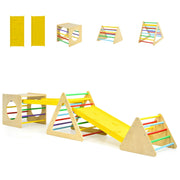 5 in 1 Kids Triangle Climber Play Gym Set with 2 Ramps