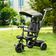 Tricycle for Toddler 5 in 1 Kids Trike, Converts Stroller to Toddler Bike, Adjustable Backrest & Flat Canopy, Detachable Guardrail & Handle for 1-5 Years Old-Toys & Games > Baby & Toddler Toys > Riding & Rocking Toys > Tricycles for Kids-DECOROLALA