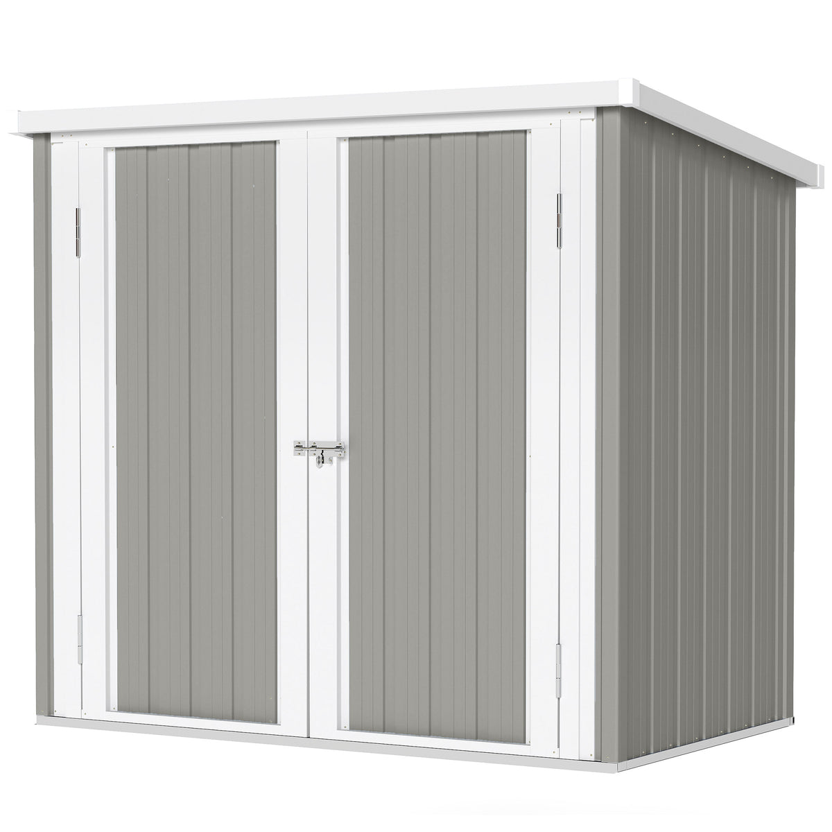 5' x 3' Metal Garden Storage Shed - Grey Galvanized Steel-Patio & Garden > Lawn & Garden > Sheds-DECOROLALA