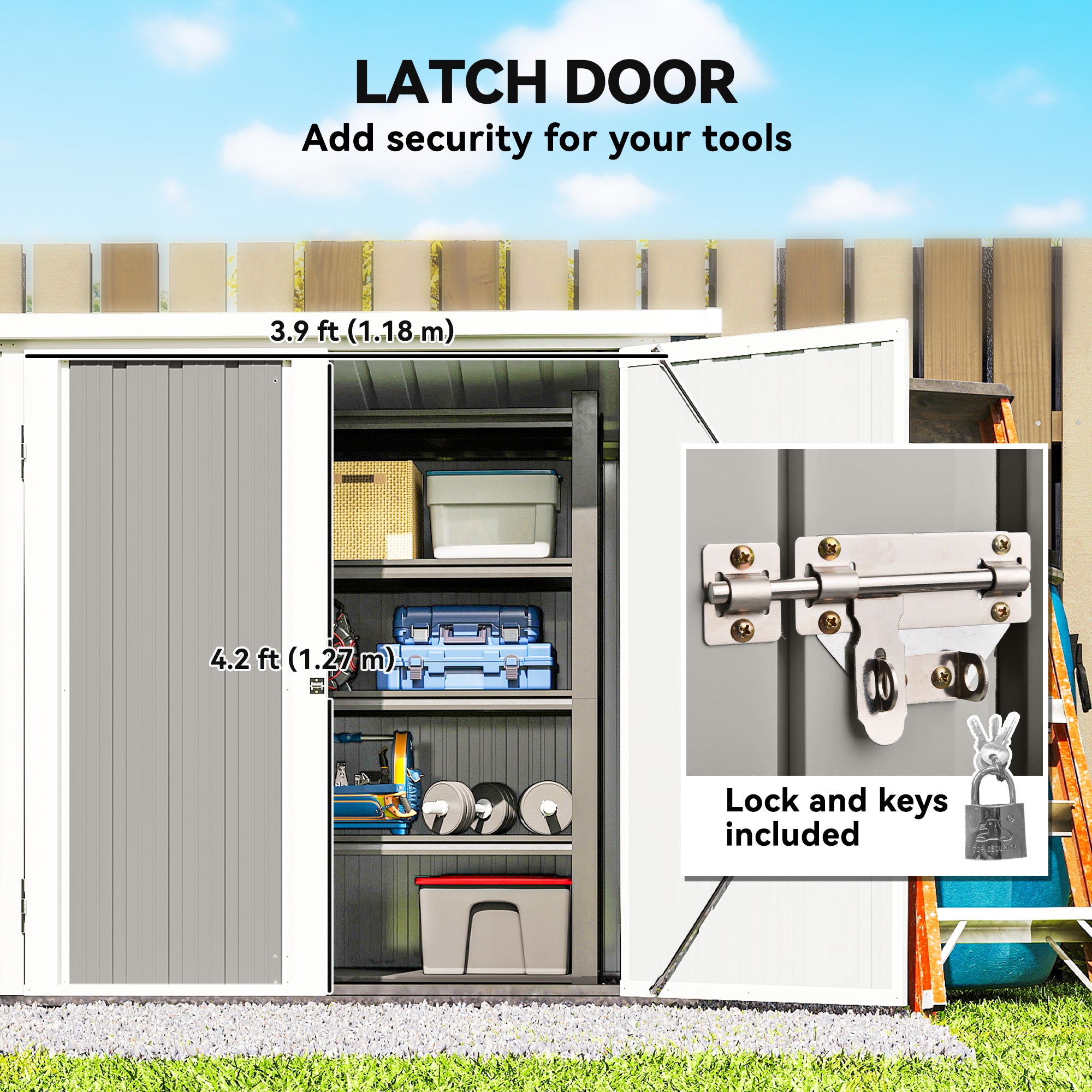 5' x 3' Metal Garden Storage Shed - Grey Galvanized Steel-Patio & Garden > Lawn & Garden > Sheds-DECOROLALA