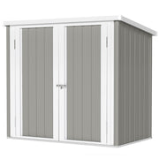 5' x 3' Metal Garden Storage Shed - Grey Galvanized Steel-Patio & Garden > Lawn & Garden > Sheds-DECOROLALA