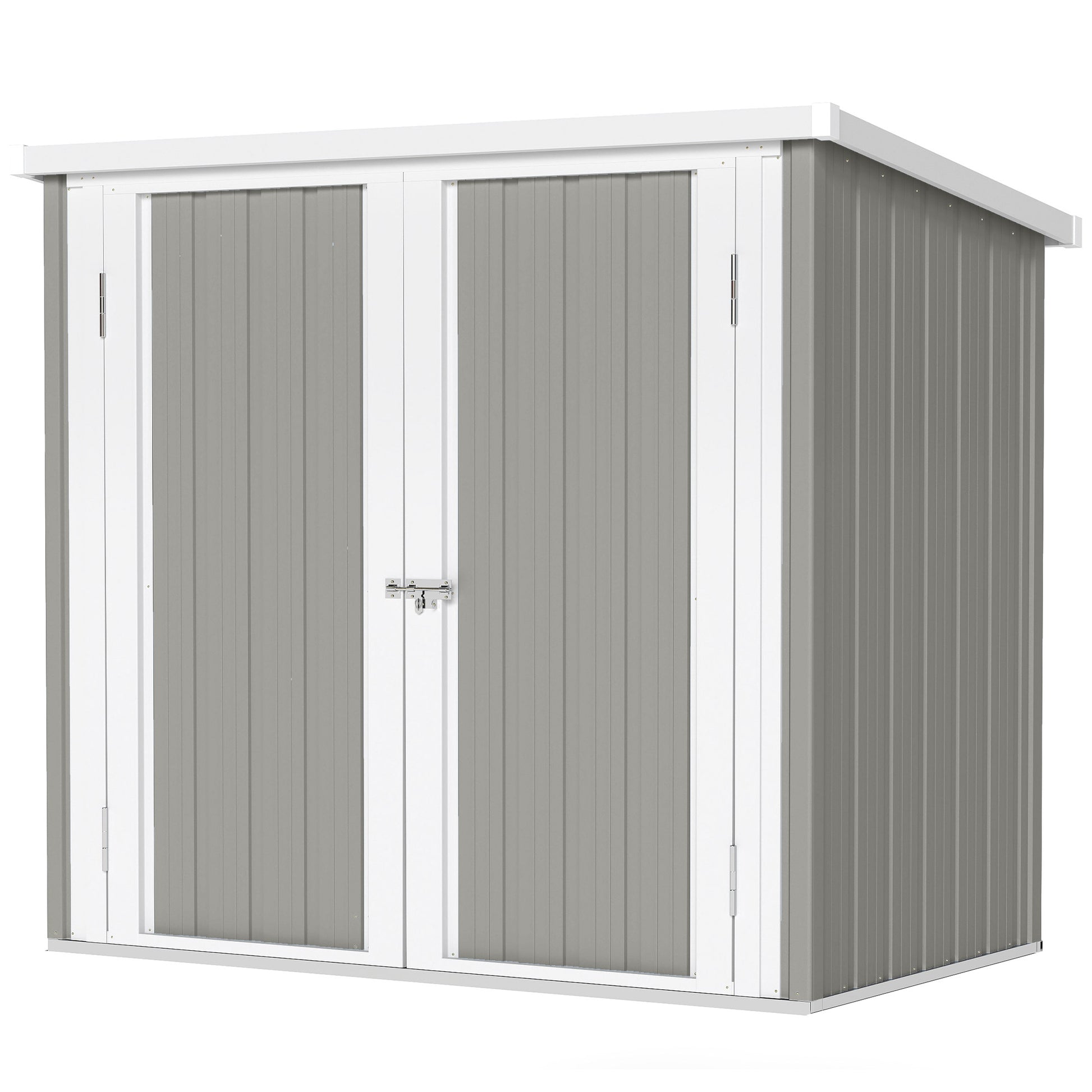 5' x 3' Metal Garden Storage Shed - Grey Galvanized Steel-Patio & Garden > Lawn & Garden > Sheds-DECOROLALA
