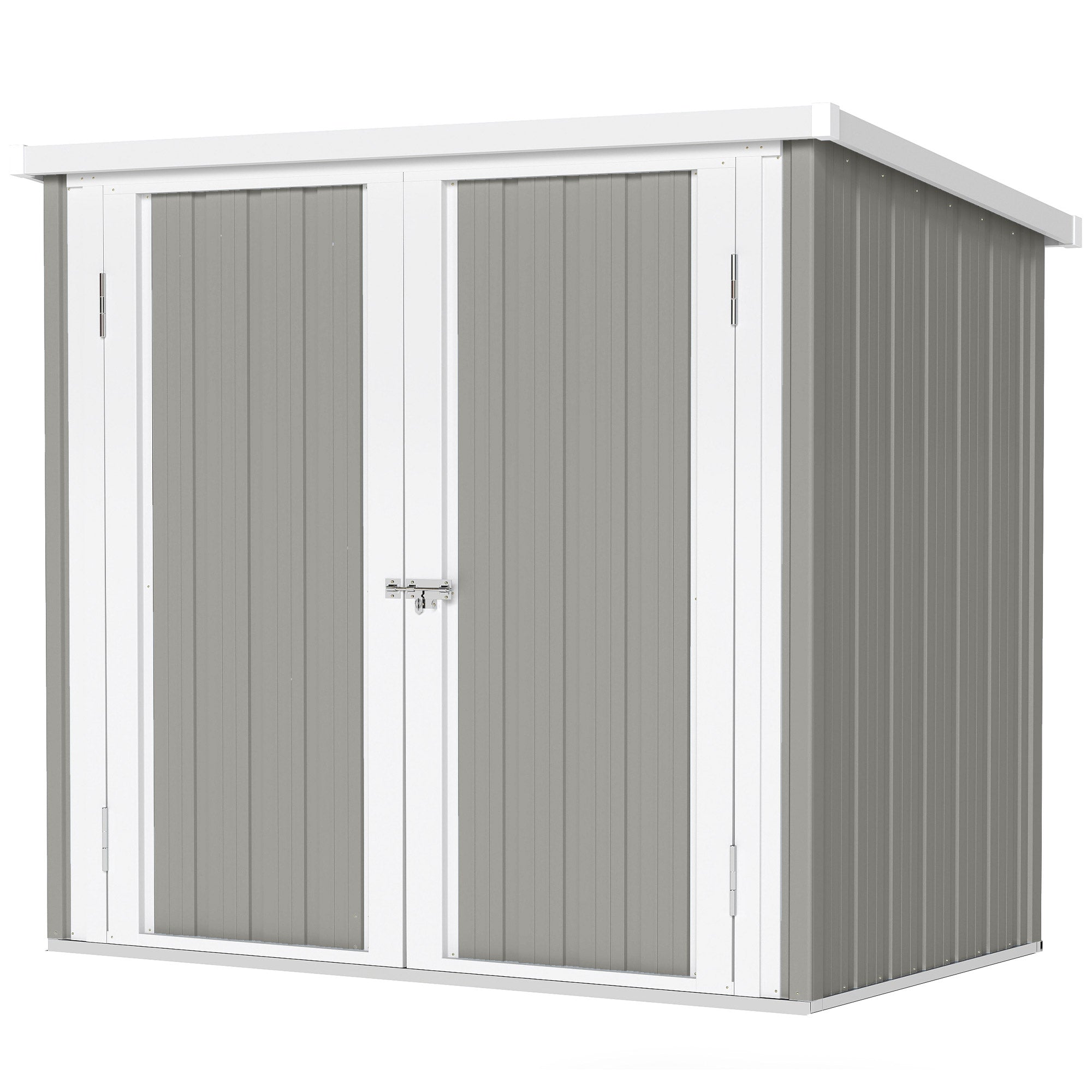 5' x 3' Metal Garden Storage Shed - Grey Galvanized Steel-Patio & Garden > Lawn & Garden > Sheds-DECOROLALA