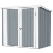 5' x 3' Metal Garden Storage Shed - Light Grey Galvanized Steel-Patio & Garden > Lawn & Garden > Sheds-DECOROLALA
