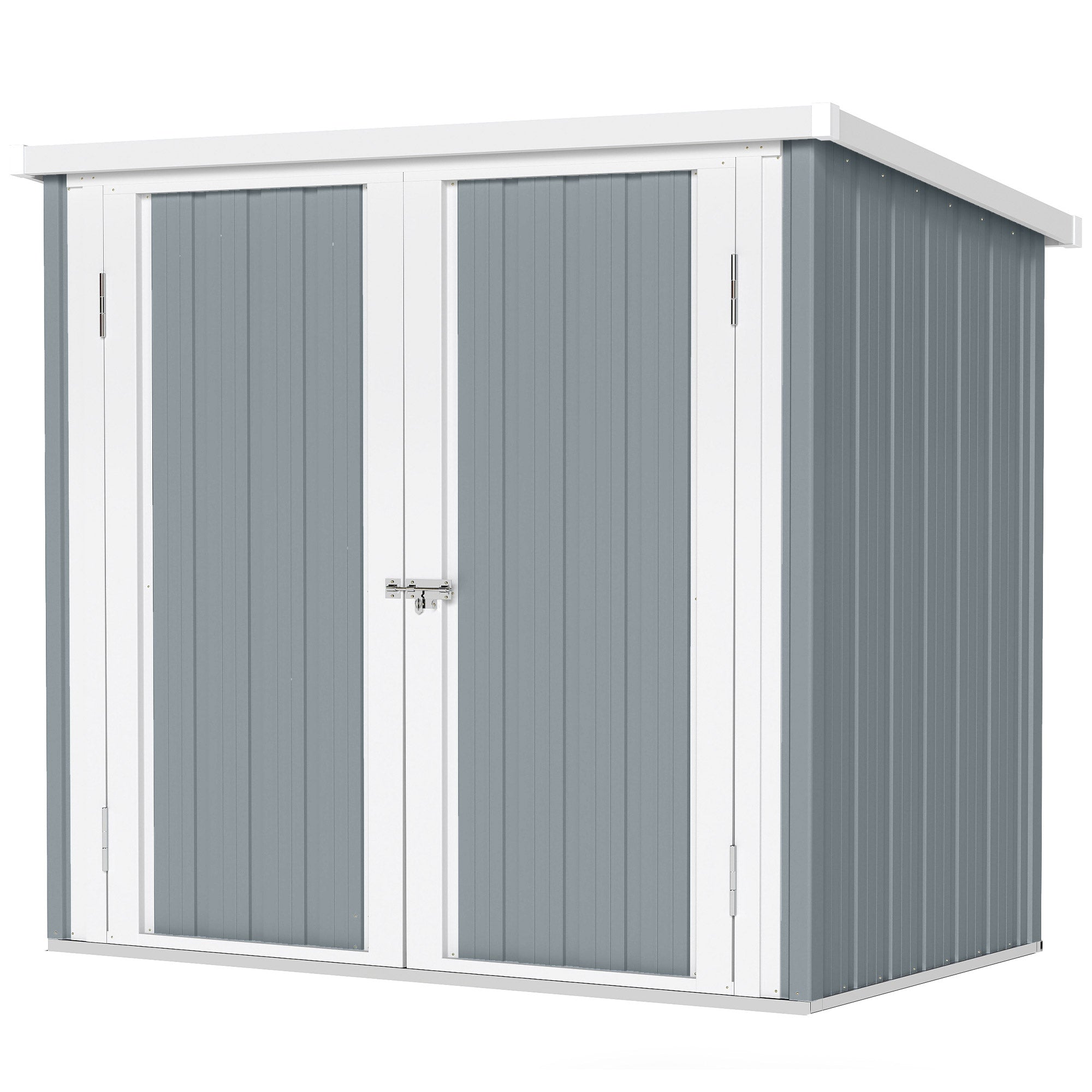 5' x 3' Metal Garden Storage Shed - Light Grey Galvanized Steel-Patio & Garden > Lawn & Garden > Sheds-DECOROLALA